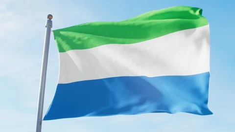 Waving Flag Of Sierra Leone Loop Stock Footage 127629558