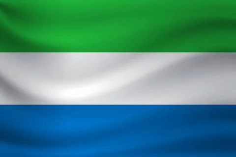 Waving flag of Sierra Leone. Vector illustration Stock Illustration