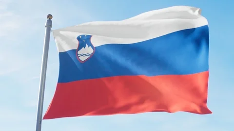 Waving Flag Of Slovenia Loop Stock Footage 127402375