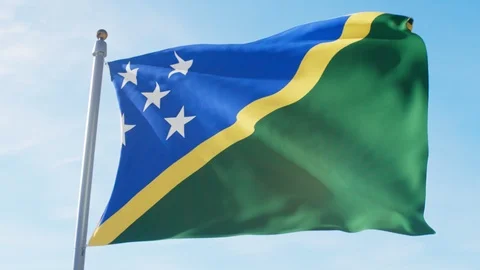 Waving Flag Of Solomon Islands Loop Stock Footage 127473537