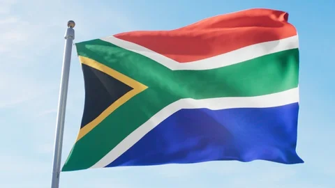 Waving Flag Of South Africa Loop Stock Footage 127628601