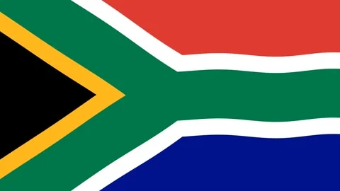 Waving Flag of South Africa Loopable Animation National Symbol Background. Stock Footage 345641088