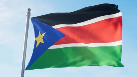 Waving Flag Of South Sudan Loop Stock Footage 127477847