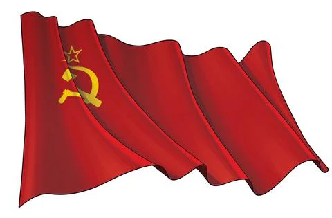 Waving Flag of Soviet Union During WWII (1936-1955) Stock Illustration