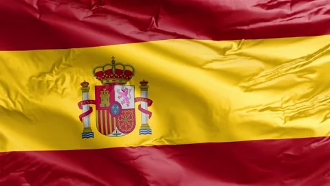 Waving flag of Spain Kingdom. Loop Stock Footage 232725346
