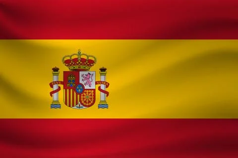 Waving flag of Spain. Vector illustration Illustrazione stock