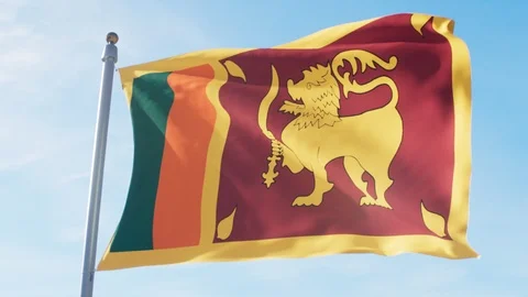 Waving Flag Of Sri Lanka Loop Stock Footage 127571588