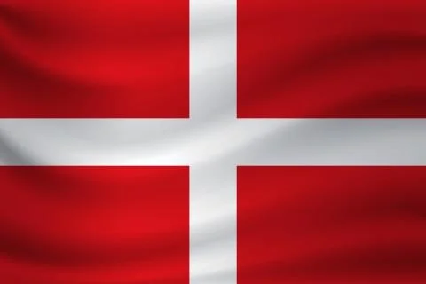 Waving flag of St. John. Vector illustration Stock Illustration