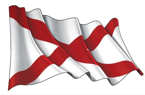 Waving Flag of the State of Alabama Stock Illustration