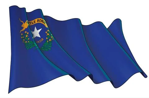 Waving Flag of the State of Nevada Stock Illustration