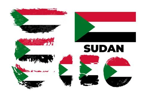 Waving flag of Sudan vector graphic. Waving Sudanese flag illustration. Stock Illustration