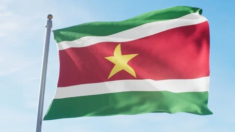 Waving Flag Of Suriname Loop Stock Footage 127402538