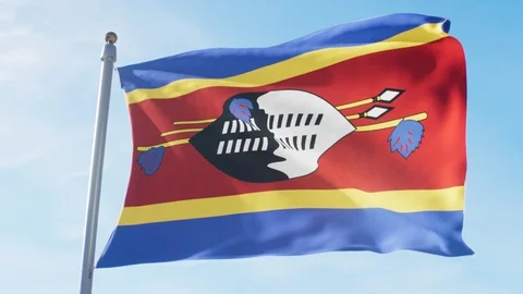 Waving Flag Of Swaziland Loop Stock Footage 127564717