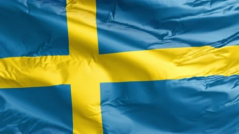 Waving flag of Sweden Kingdom. Loop Stock Footage 232725378