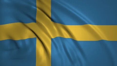 Waving Flag of Sweden in the Wind Stock Footage 98480801