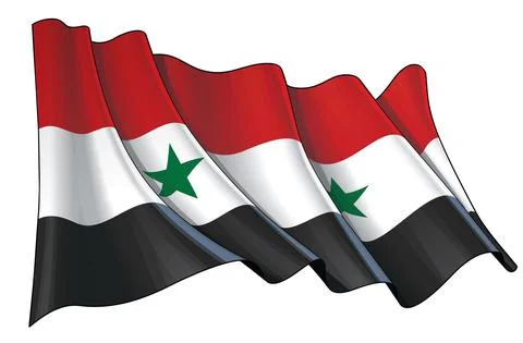 Waving Flag of Syria Stock Illustration