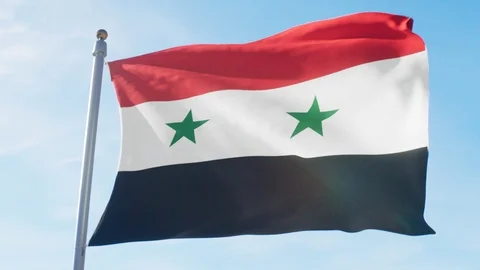 Waving Flag Of Syria Loop Stock Footage 127479229