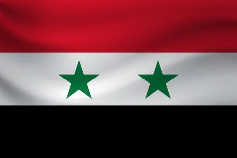 Waving flag of Syria. Vector illustration Stock Illustration