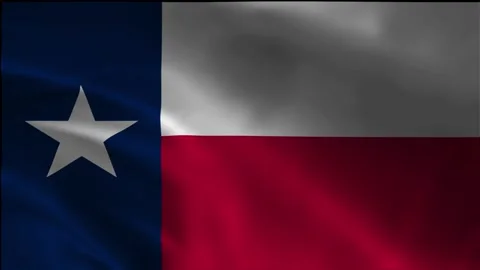 Waving Flag of Texas State Loop - Lone Star Banner Stock Footage 340030138
