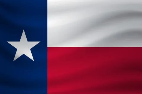 Waving flag of Texas. Vector illustration Stock Illustration