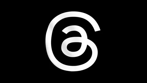 Waving flag of Threads app logo Stock Footage 245942194