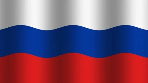 Waving flag with three horizontal stripes in red, blue Stock Footage 338036979