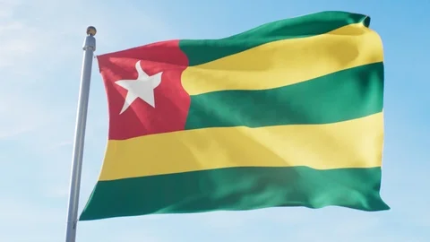 Waving Flag Of Togo Loop Stock Footage 127403040
