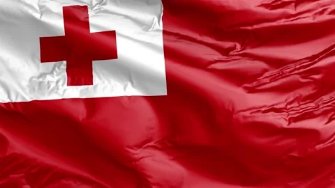 Waving flag of Tonga Kingdom. Loop Stock Footage 232725449