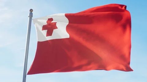 Waving Flag Of Tonga Loop Stock Footage 127472559