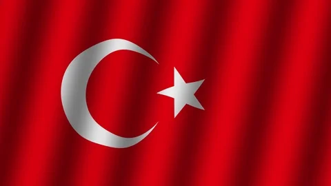 Waving flag of Turkey . Stock Footage 114165448