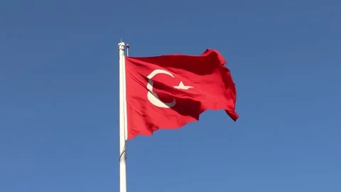 Waving flag of Turkey. Stock Footage 161836879