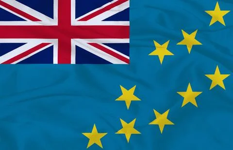 Waving Flag of Tuvalu Stock Illustration