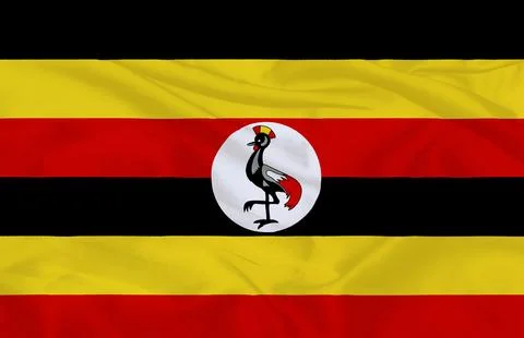 Waving Flag of Uganda Stock Illustration