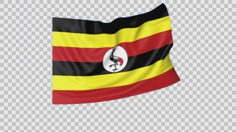 Waving flag of Uganda, seamless loop.  Stock Footage 64549281