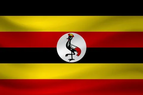 Waving flag of Uganda. Vector illustration Illustrazione stock