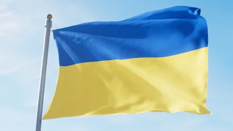 Waving Flag Of Ukraine Loop Stock Footage 127625468