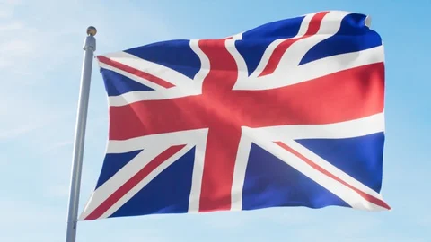 Waving Flag Of United Kingdom Loop Stock Footage 127591267