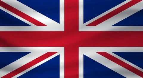 Waving flag of United Kingdom. Vector illustration Stock Illustration
