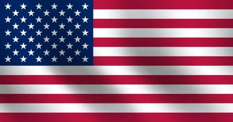 Waving flag of United States. Vector illustration Stock Illustration