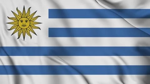 Waving Flag of The Uruguay Stock Footage 294091633