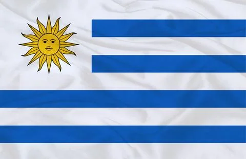 Waving Flag of Uruguay Stock Illustration