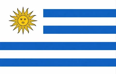 Waving Flag of Uruguay Stock Illustration