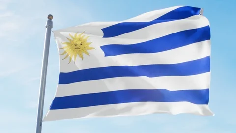 Waving Flag Of Uruguay Loop Stock Footage 127478753