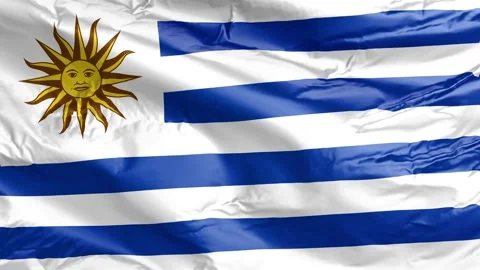 Waving flag of Uruguay Republic. Loop Stock Footage 232725567
