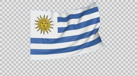 Waving flag of Uruguay, seamless loop.  Stock Footage 64549473