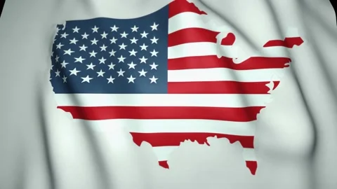 Waving flag, us border and flag, 4k background, loop animation. Election day Stock Footage 138440449