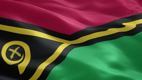 Waving Flag of Vanuatu High Quality Realistic Fabric Texture Loop Stock Footage 334343672
