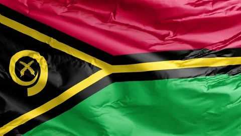 Waving flag of Vanuatu Republic. Loop Stock Footage 232725619