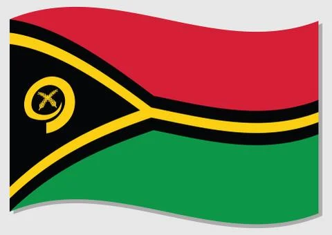 Waving flag of Vanuatu vector graphic. Waving ni-Vanuatu flag illustration. V Stock-Illustration