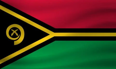 Waving flag of Vanuatu. Vector illustration Stock Illustration